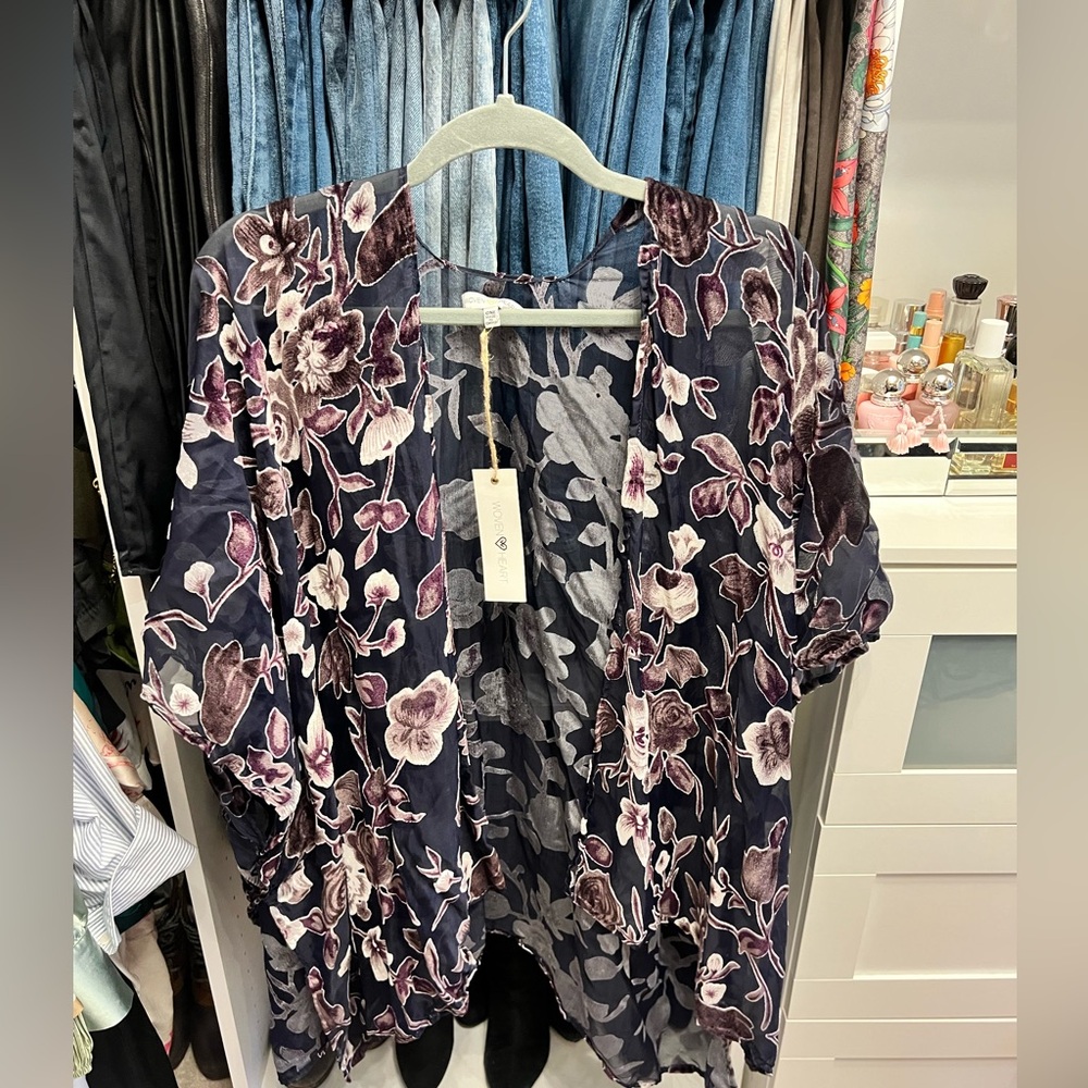 Woven Heart Velvet Kimono